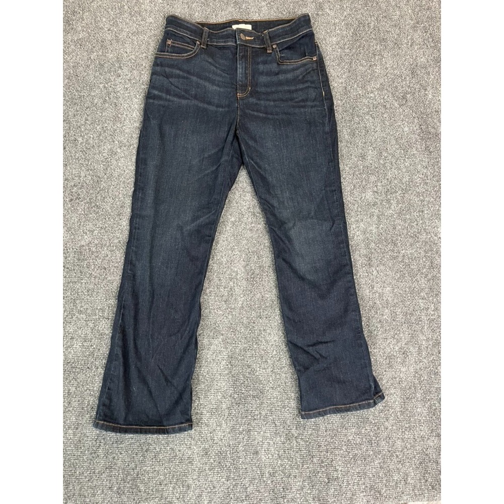 Eileen Fisher Womens Blue Straight Leg Dark Wash Cotton Blend Jeans Size 4